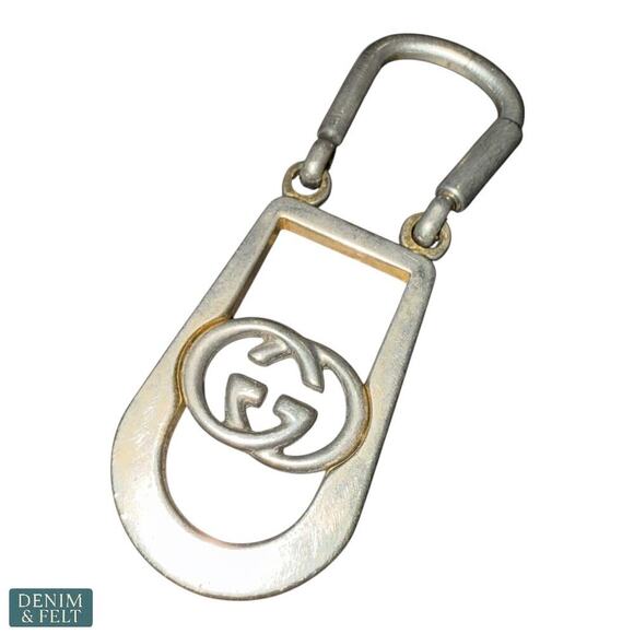 Gucci G. Gucci Vintage Italy Silver-Tone Logo Keyring Bag Charm - Picture 3 of 11